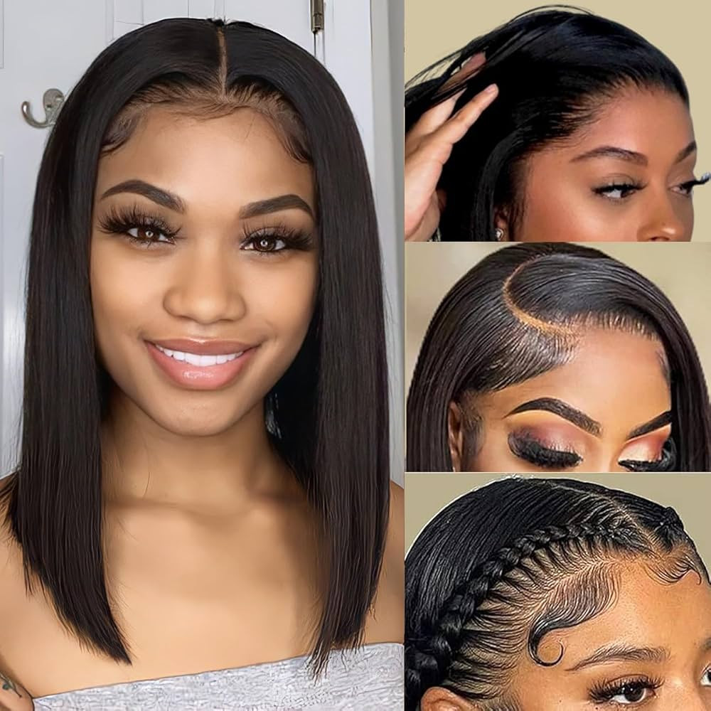 Usweety Bob Wig Human Hair 13x4 HD Lace Front Wigs Human Hair Short Bob Wigs 180% Density Glueles... | Amazon (US)