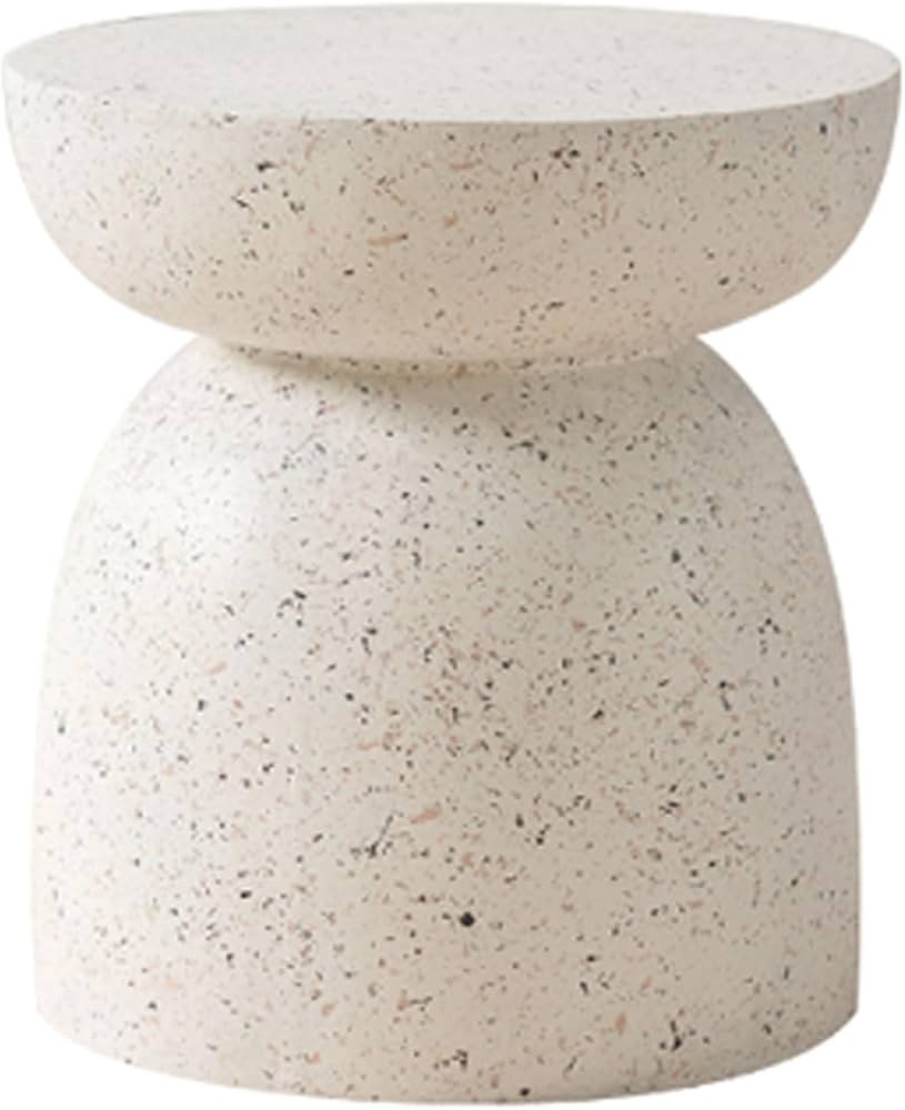 White Concrete Coffee Table, Outdoor Side Table, Courtyard Garden Stool, U-Shaped Side Table for ... | Amazon (US)