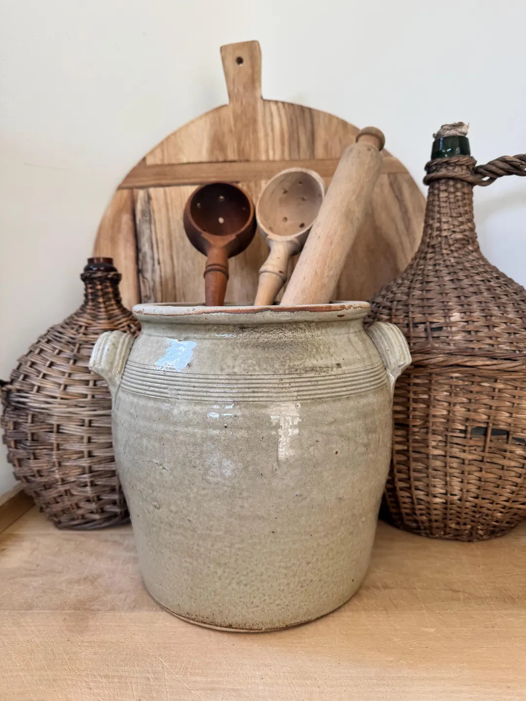 Antique French Stoneware Confit Pot | 9.5" Rustic Farmhouse Crock - Etsy | Etsy (US)