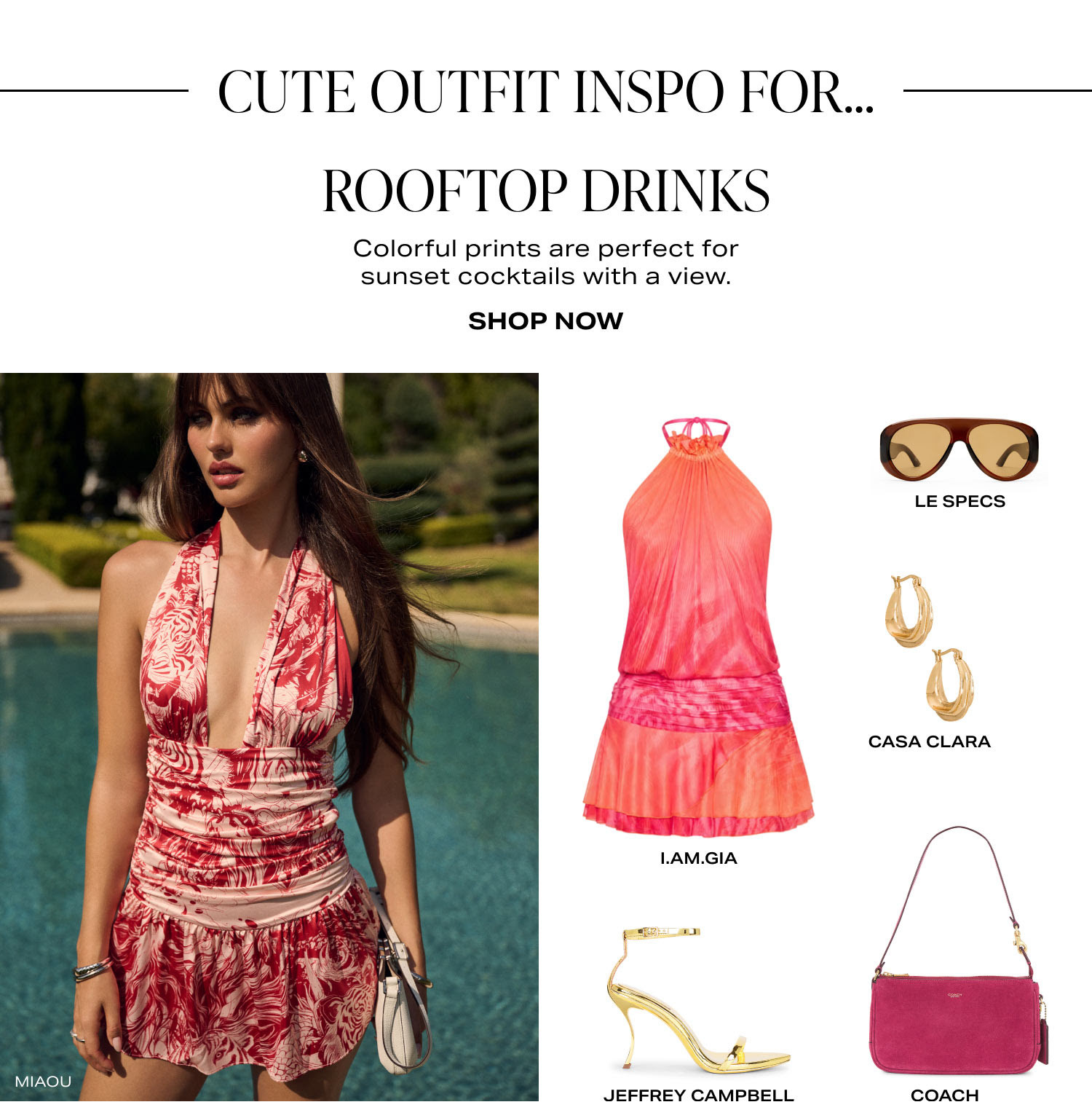 Rooftop drinks call for bold prints, effortless silhouettes, and statement accessories. I'm sharing the perfect rooftop outfit featuring a trending mini dress, strappy heels, designer-inspired handbag, gold jewelry, and elevated accessories that transition effortlessly from happy hour to dinner and late-night cocktails. Whether you're planning a summer date night, girls' night out, vacation dinner, beach resort getaway, or city rooftop bar, these fashion finds create the ultimate chic, feminine look. Save this outfit for your next night out and shop all of my favorite pieces. 

 #LTKStyle #LTKFashion #LTKFinds #RooftopOutfit #DateNightOutfit #GirlsNightOut #SummerStyle #VacationOutfit #ResortWear #MiniDress #CocktailOutfit #NightOutStyle #VacationFashion #DesignerInspired #LuxuryStyle #SummerFashion #WeddingGuestStyle #StatementAccessories #GoldJewelry #HandbagStyle #StrappyHeels #FashionInspo #EuroSummer #ResortFashion #VacationReady #WhatToWear #TrendingFashion #ElevatedStyle #RevolveStyle #ShopTheLook