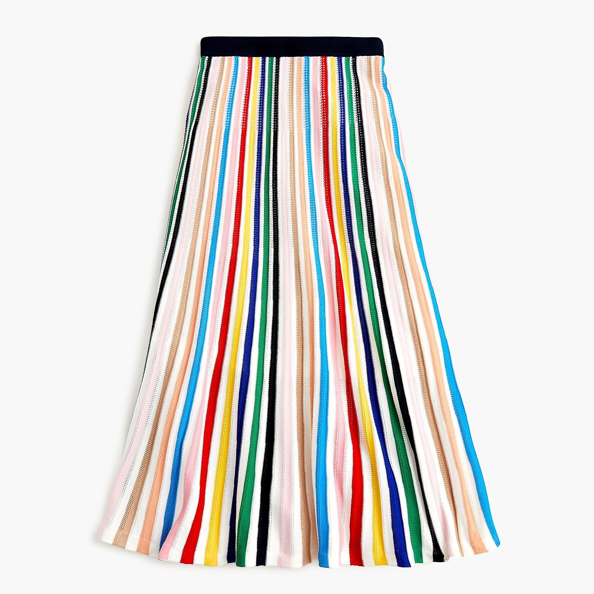 Pull-on flare skirt in rainbow stripe | J.Crew US