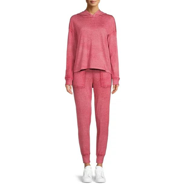 Athletic Works Women's French Terry Hoodie Top and Jogger Set, 2-Piece - Walmart.com | Walmart (US)