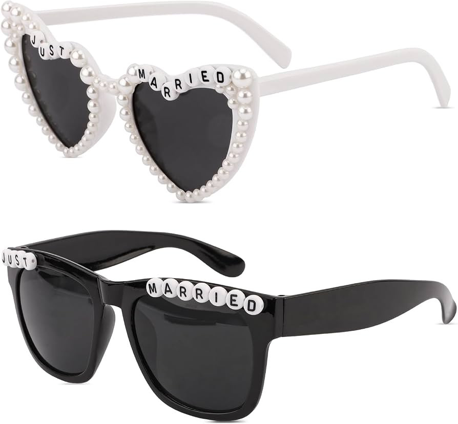 Just Married Decorations Bride And Groom Sunglasses for Just Married Wedding Party Decorations We... | Amazon (US)