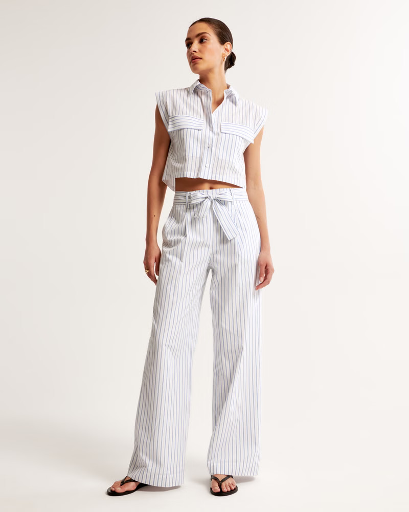 Poplin Wide Leg Pant | Abercrombie & Fitch (US)