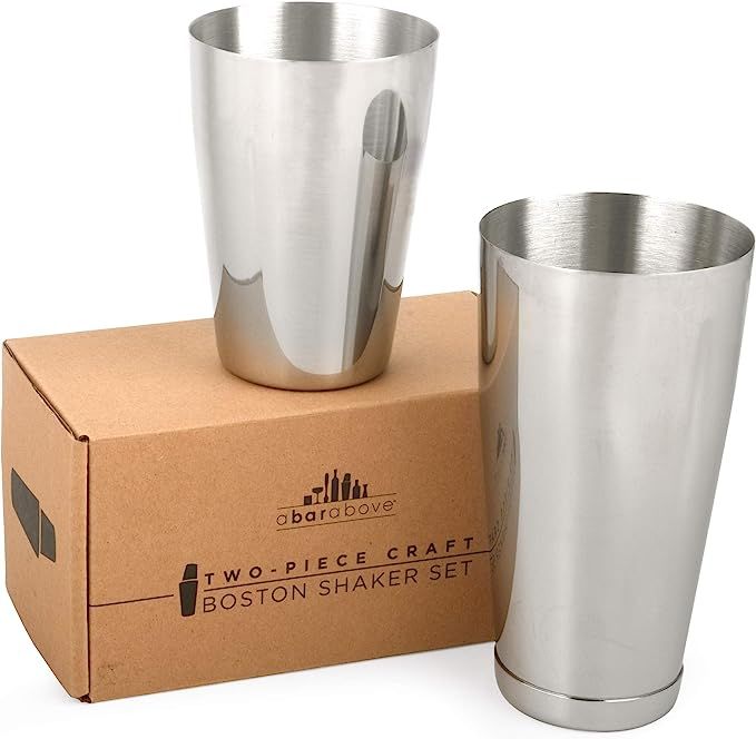 Premium Cocktail Shaker Set: Two-Piece Pro Boston Shaker Set. Unweighted 18oz & Weighted 28oz Mar... | Amazon (US)
