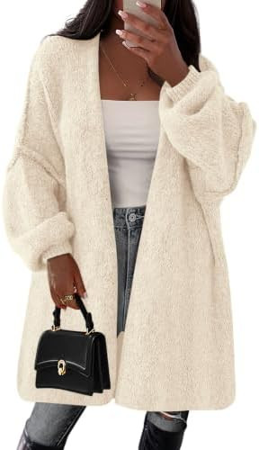 PRETTYGARDEN Long Cardigan Sweaters for Women Trendy Fall | Soft Cozy Knit Jackets, Oversized Coa... | Amazon (US)