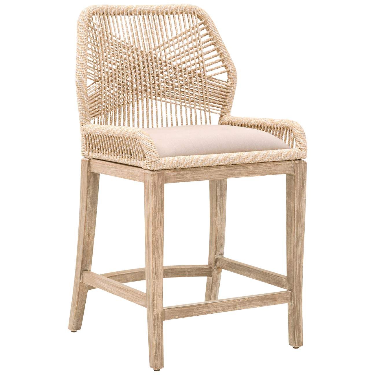 Loom 26" Sand Rope and Stone Wash Counter Stool | Lamps Plus