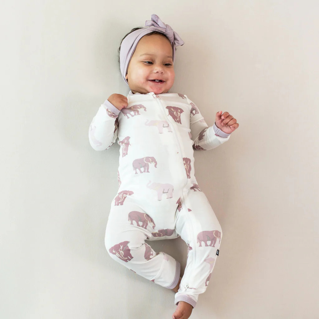 Zippered Romper in Elephant | Kyte Baby
