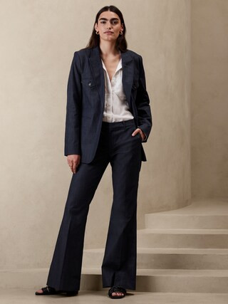 Chambray Flare-Leg Trouser | Banana Republic Factory