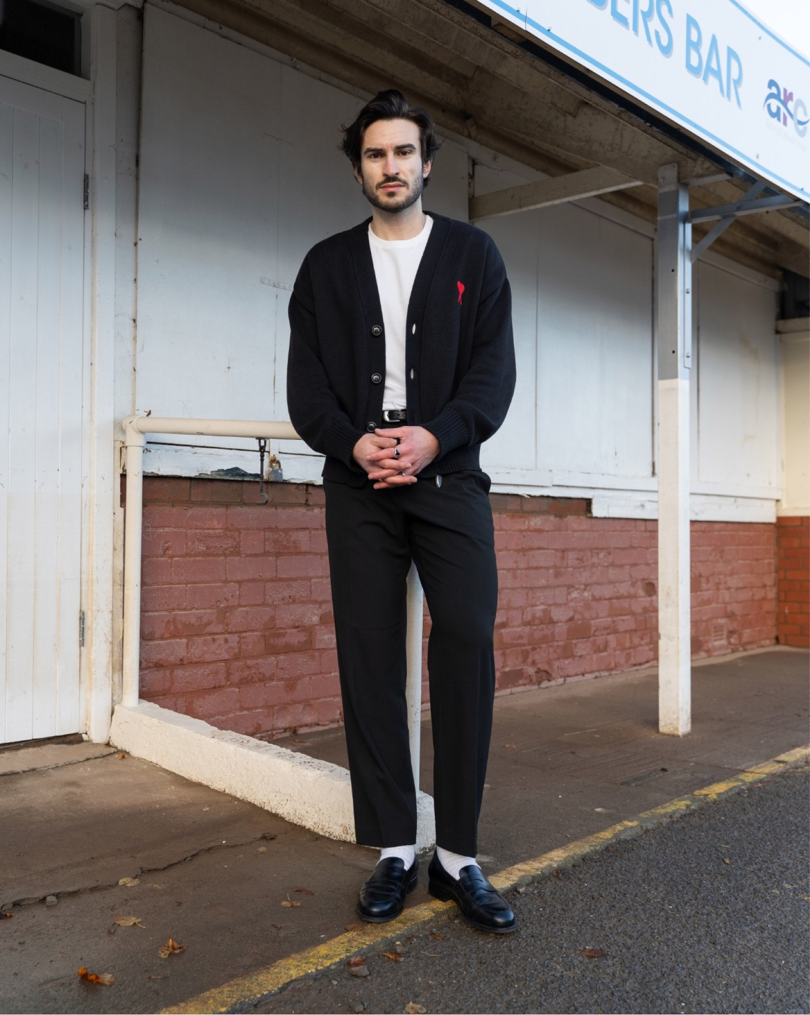 Ami Cardigan 
Uniqlo Supima Cotton t-shirt 
Uniqlo Wide Pleat Pants 
Morjas loafer 
Our Legacy Belt#LTKSeasonal 

#LTKeurope #LTKmens