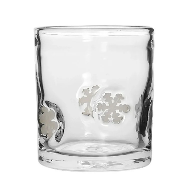 Christmas Juice Glass 14-Ounce Double Layer Old Fashioned Christmas Icon Handblown Cocktail Glass... | Walmart (US)