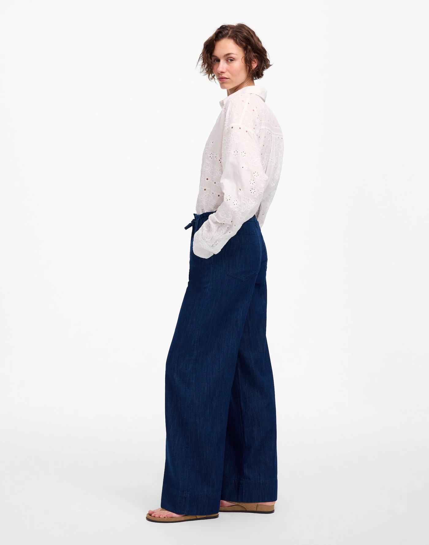 The Denim Pull-On Wide-Leg Pant | Madewell
