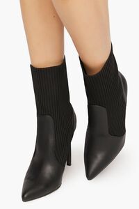 Faux Leather-Trim Sock Booties | Forever 21 (US)