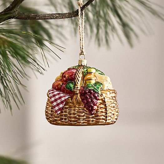 Picnic Basket Glass Ornament | Terrain