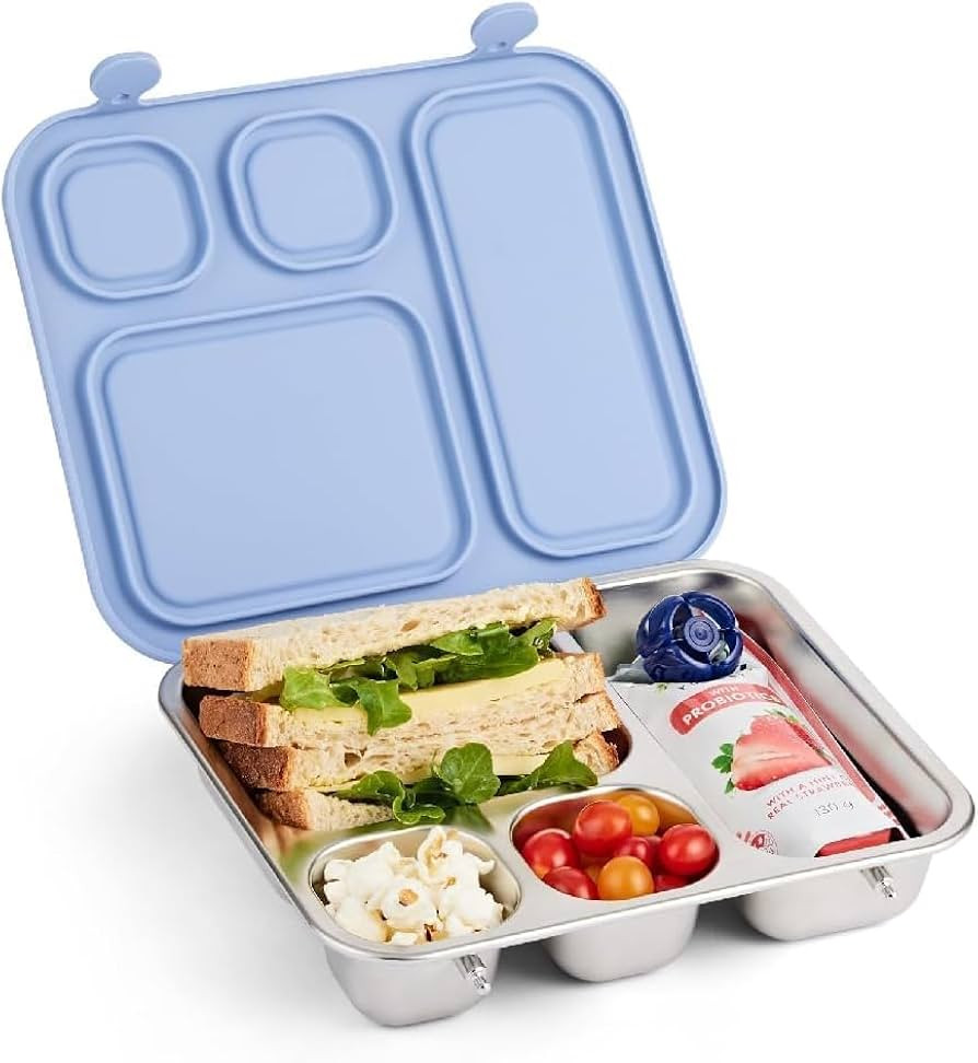 Elk and Friends Kids Stainless Steel Bento Box with Silicone Lid | Leak-proof | Toddler Lunch Con... | Amazon (US)
