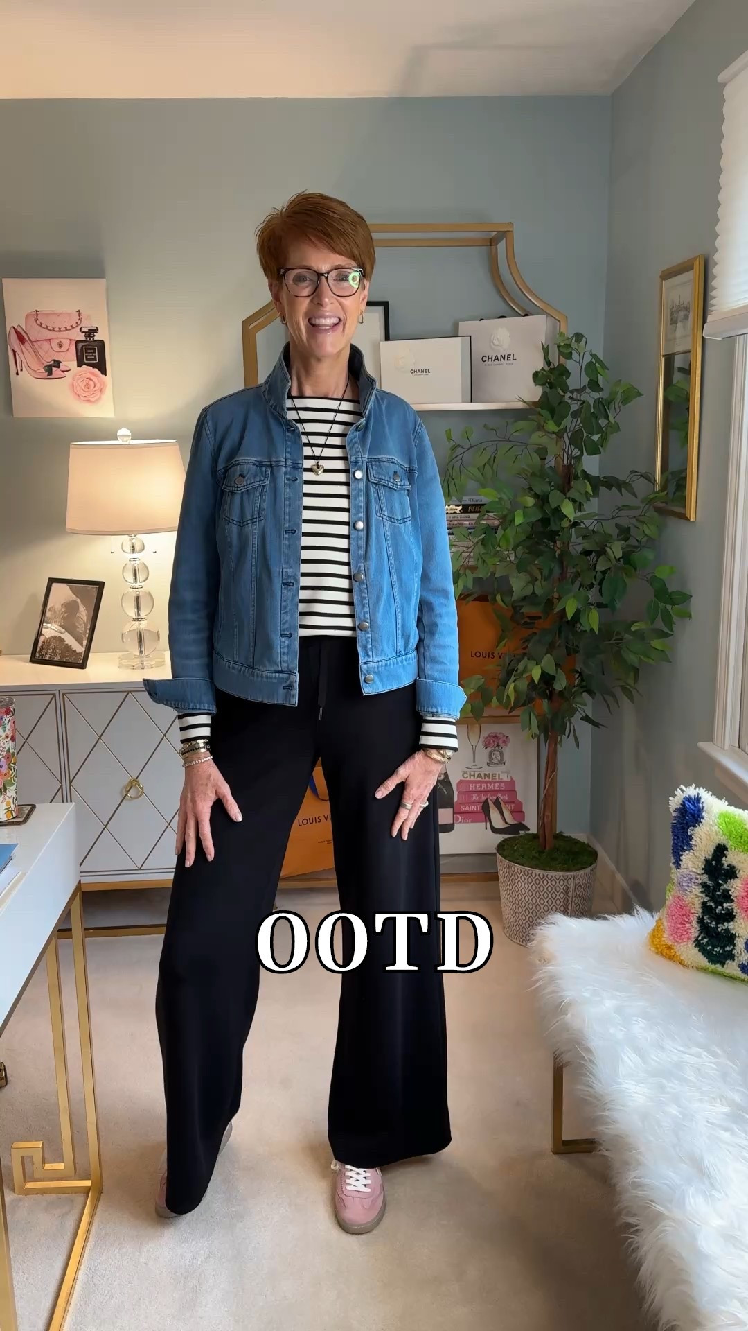 OOTD 

Sizing for this video : 

Spanx Stripe Top size medium
Spanx pants size medium tall
Denim jacket size medium

Spanx must haves, classic style, ootd, striped top, denim jacket, timeless style, trendy ootd, 

Hi friend! 👋 Thanks for your support! I’m so glad you’re here!
If you're tall, over 40, or just tired of fashion that doesn’t fit your life, you’re in the right place. I share classic, elevated outfit formulas that actually work on tall women (I’m 6’1” for reference!) and help you feel confident getting dressed again.
I am your resource for timeless, elevated fashion for women over 40 (and tall women)
Age: 55
Height: 6’1”
Tops: S/M
Bottoms: 8/10
Dresses: 8/M
Over 50 fashion, tall fashion, workwear, everyday outfits, timeless outfits, Classic Outfits

#LTKSeasonal #LTKSummerEdit #LTKStyleTip