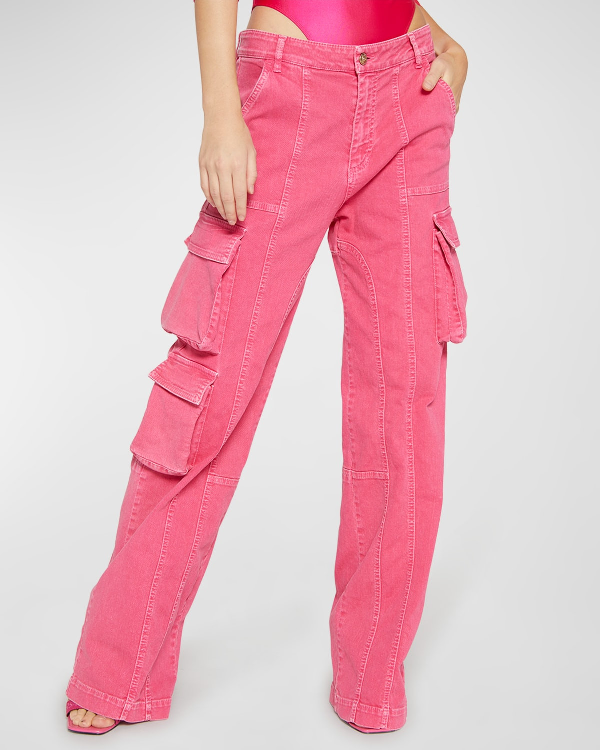Relaxed Denim Cargo Pants | Neiman Marcus