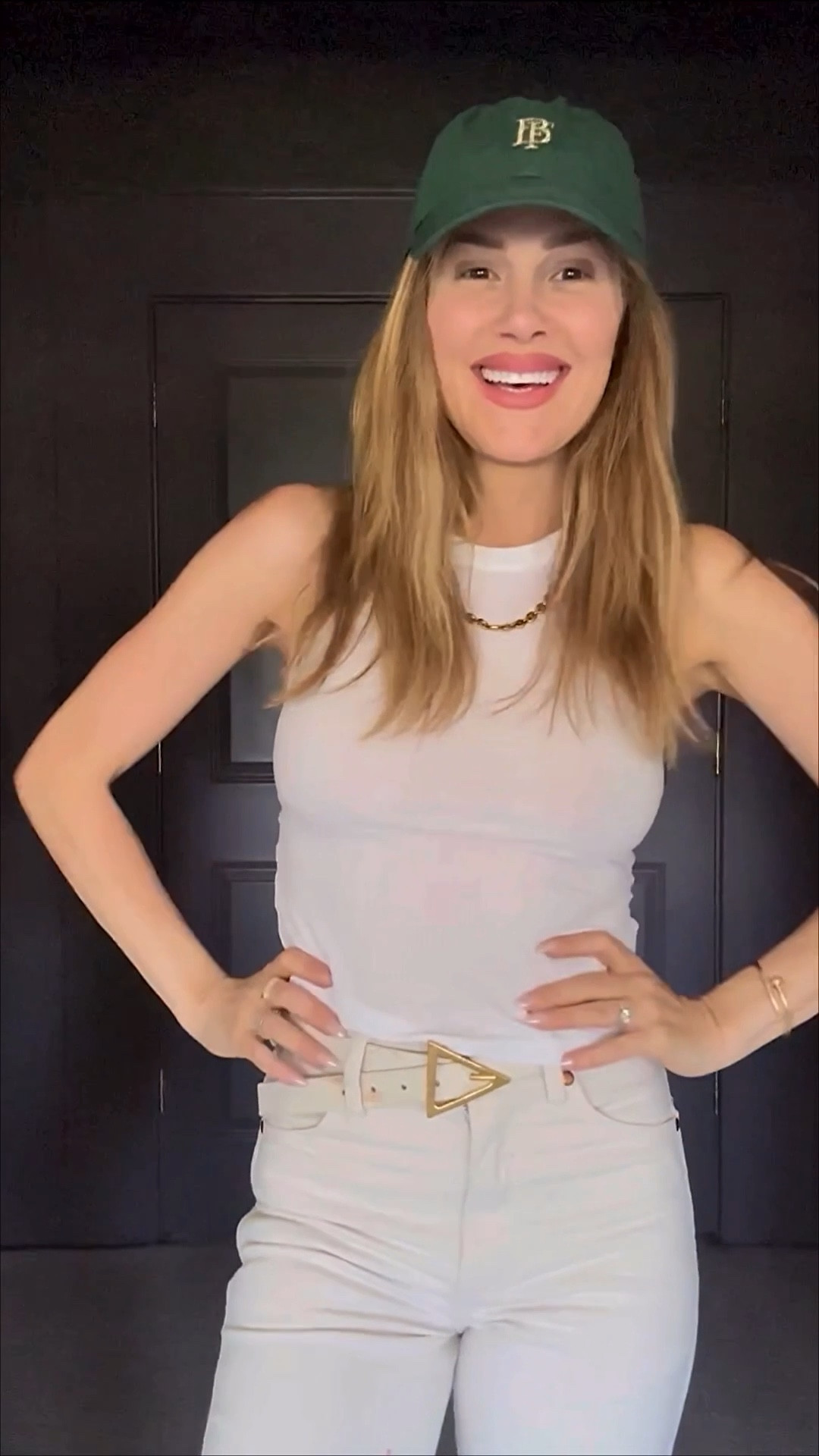 Mom uniform elevated 🙌🏼 #whitetank #tanktop #momstyle #jeans #springdenim #baseballhat #designerbelt #bottega #goldnecklace #handbag #summerbag #serum #lightfoundation #sephora #shopbop #saks 

#LTKSeasonal #LTKstyletip #LTKunder100