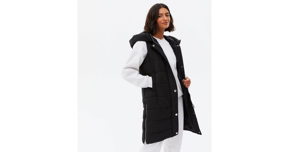 Blue Vanilla Black Padded Zip Hooded Long Gilet
						
						Add to Saved Items
						Remove from... | New Look (UK)