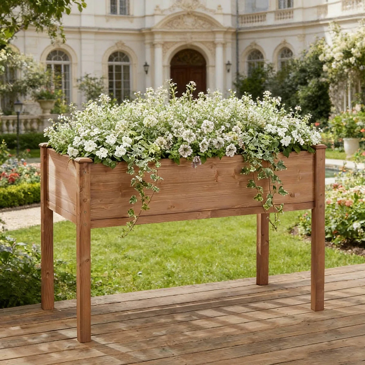 48X24x30 Inch Elevated Garden Bed With Legs, Wooden Planter For Patio Yard Balcony Herb Vegetable... | Wayfair North America