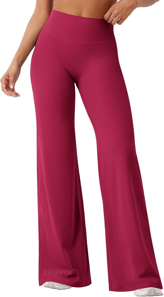 YEOREO Workout Leggings Womens No Front Seam Straight Leggings 29"/ 31.5"/ 33"/ 35" High Waist Bu... | Amazon (US)