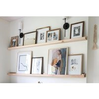 Solid Maple Floating Picture Ledge, Shelf, Maple, Rustic Wooden Art Gallery Shelf | Etsy (US)