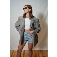 Gray Brown Boyfriend Blazer I Digel Ioversized 90S Oversizei Size Large Wool, Linen, Silk Eclecticgrandpa Style | Etsy (US)