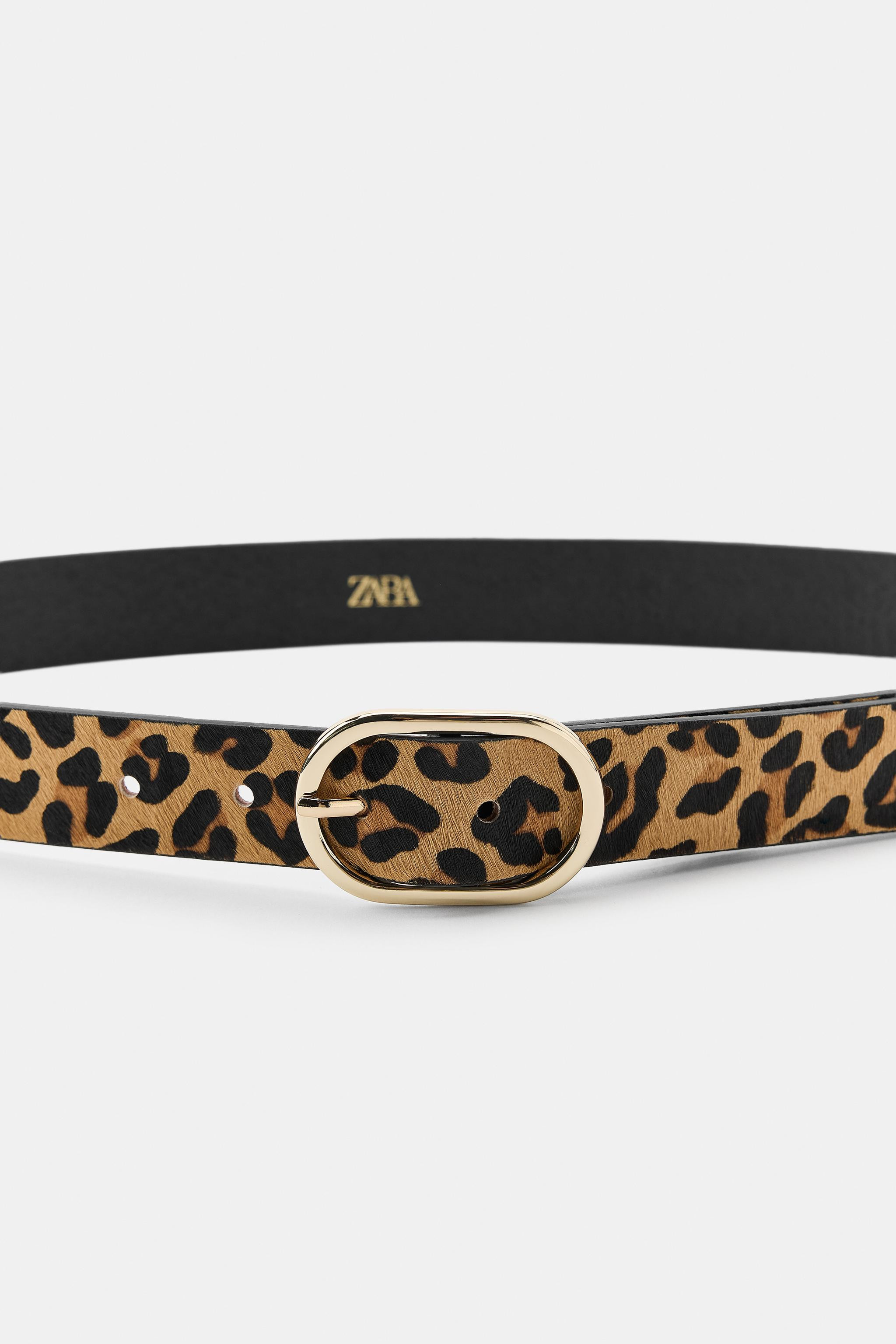 ANIMAL PRINT LEATHER BELT | Zara US