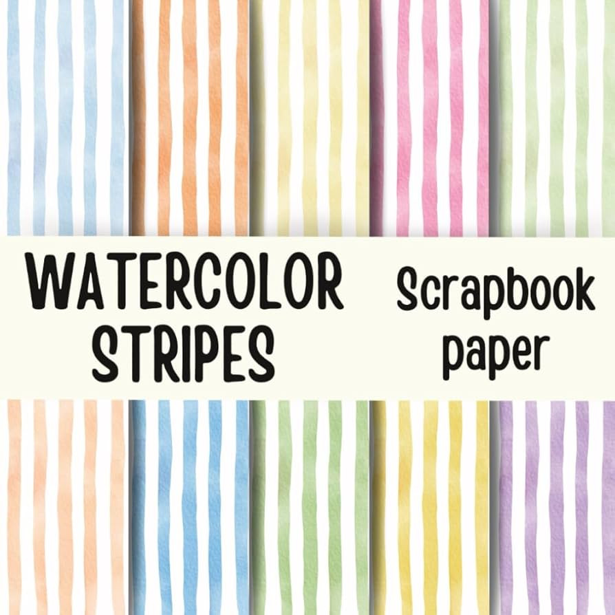 Watercolor Stripes Scrapbook Paper: Double-Sided Decorative Scrapbooking Pages, Decoupage, DIY, C... | Amazon (US)