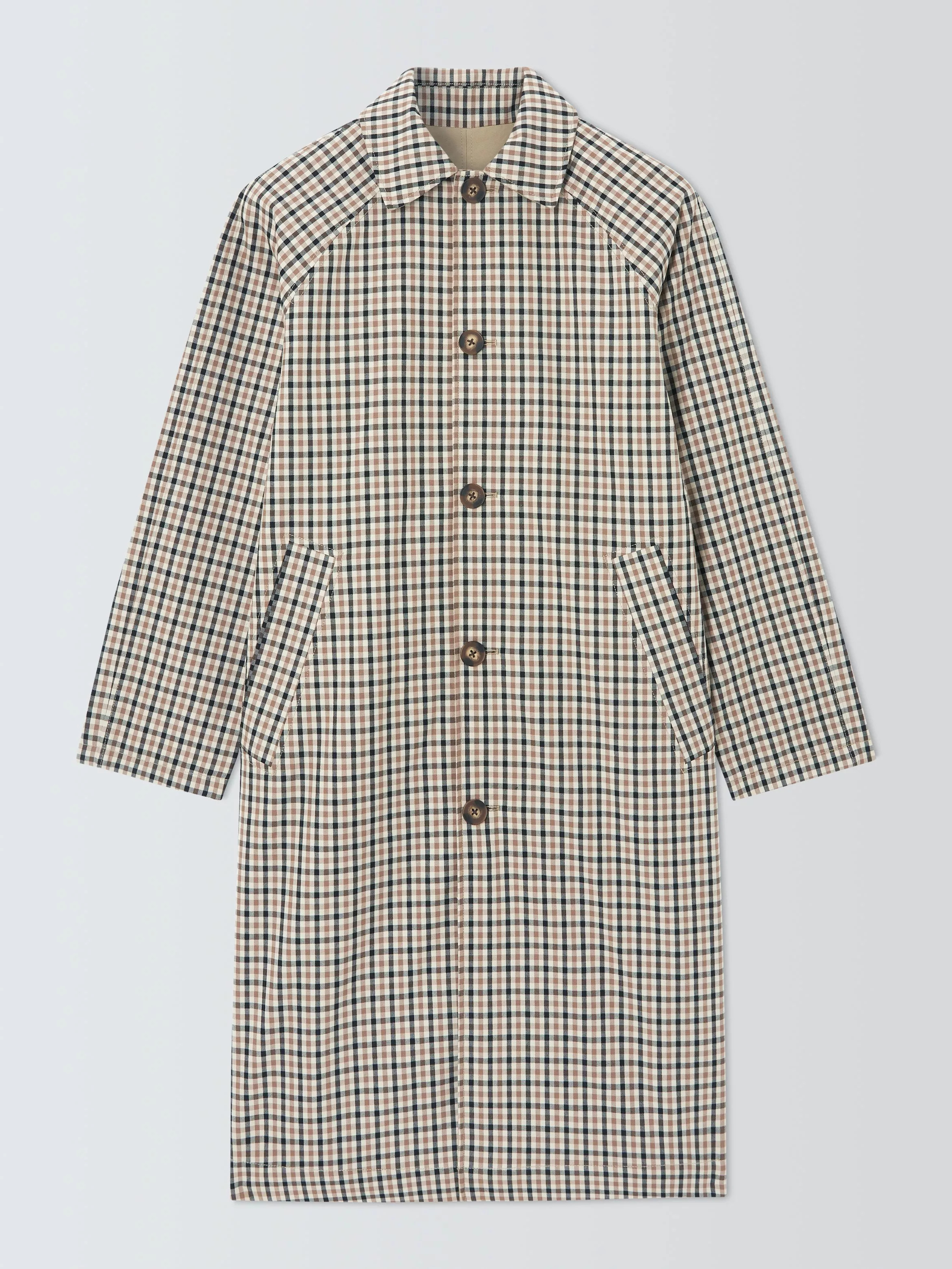 John Lewis Reversible Check Coat Mac, Multi | John Lewis (UK)
