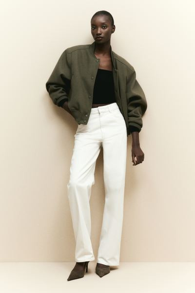 Square-neck Crop Top - Black - Ladies | H&M US | H&M (US + CA)