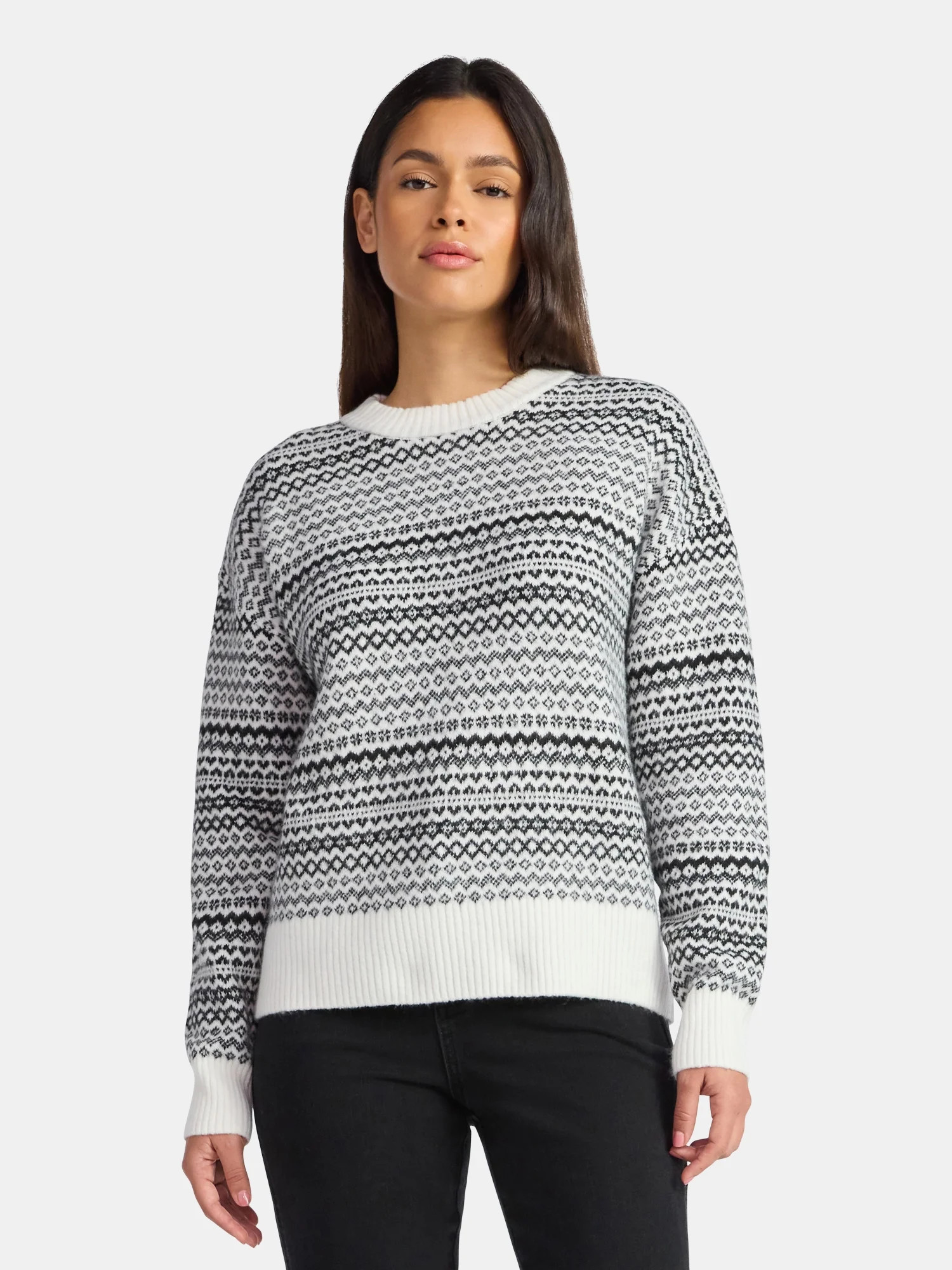Time and Tru Women's Fair Isle Pullover Sweater, Midweight, Sizes XS-XXXL | Walmart (US)