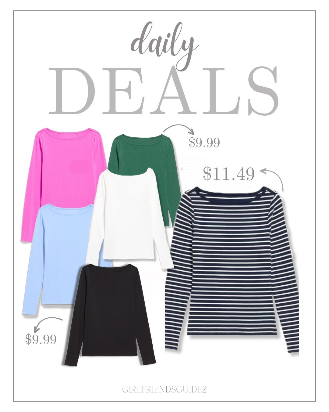 Long sleeve boatneck shirts on sale at Old Navy. 

#oldnavy #longsleeve 

#LTKSaleAlert