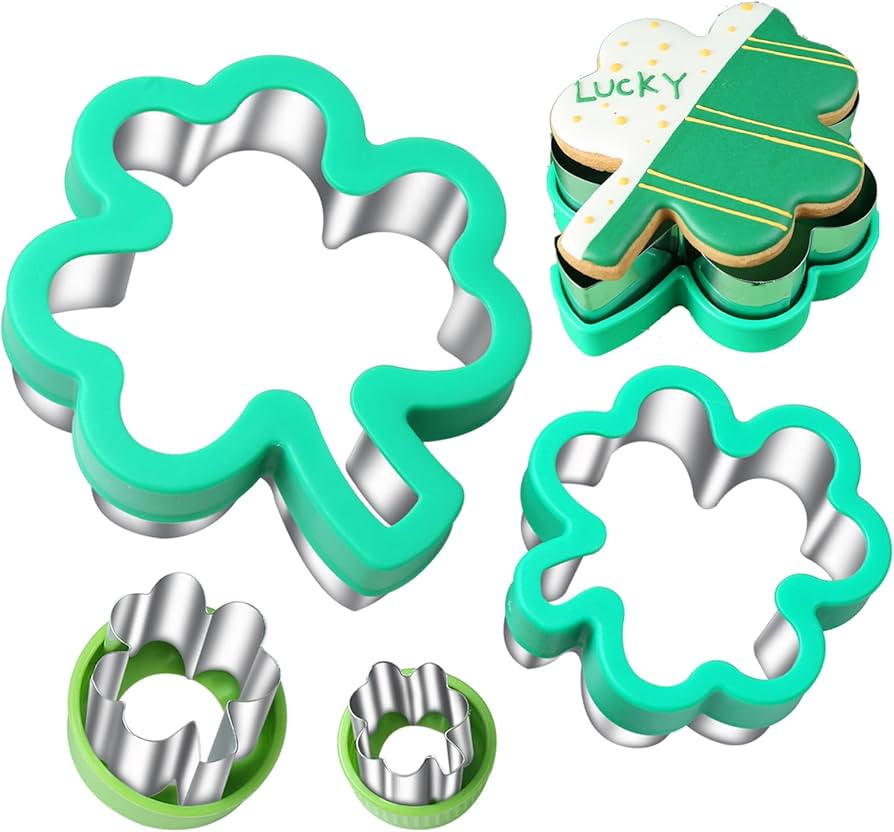 Shamrock Cookie Cutter 4 Pieces 4 Sizes 1" to 4" | Amazon (US)
