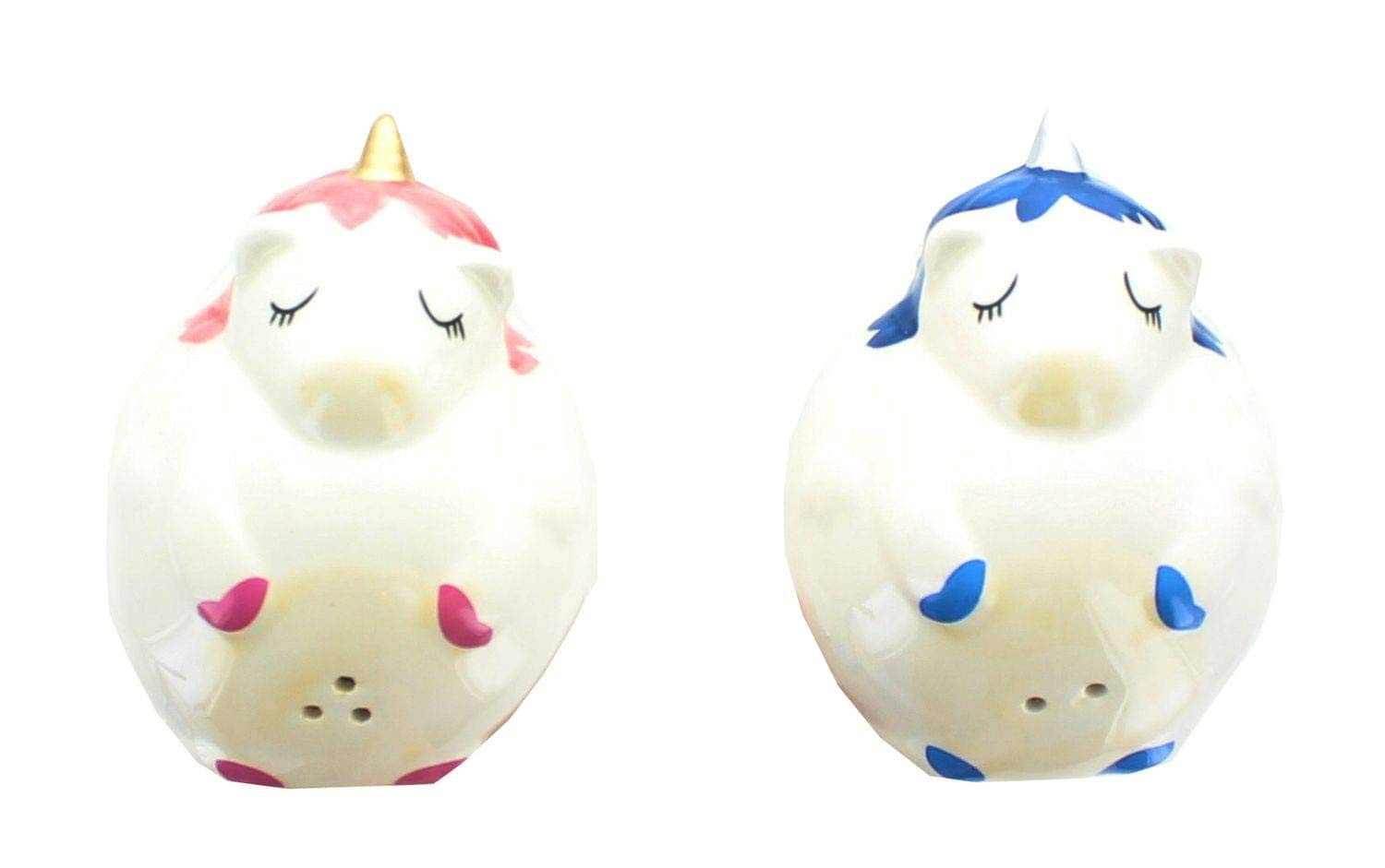 Glitter Galaxy Pink & Blue Unicorn Salt & Pepper Shaker Set | Amazon (US)