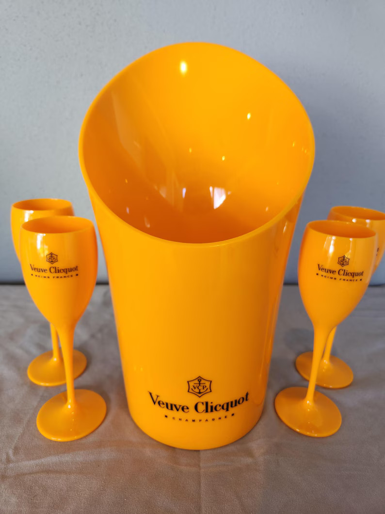 Veuve Clicquot Orange Champagne Bucket With 4 Flutes New - Etsy | Etsy (US)