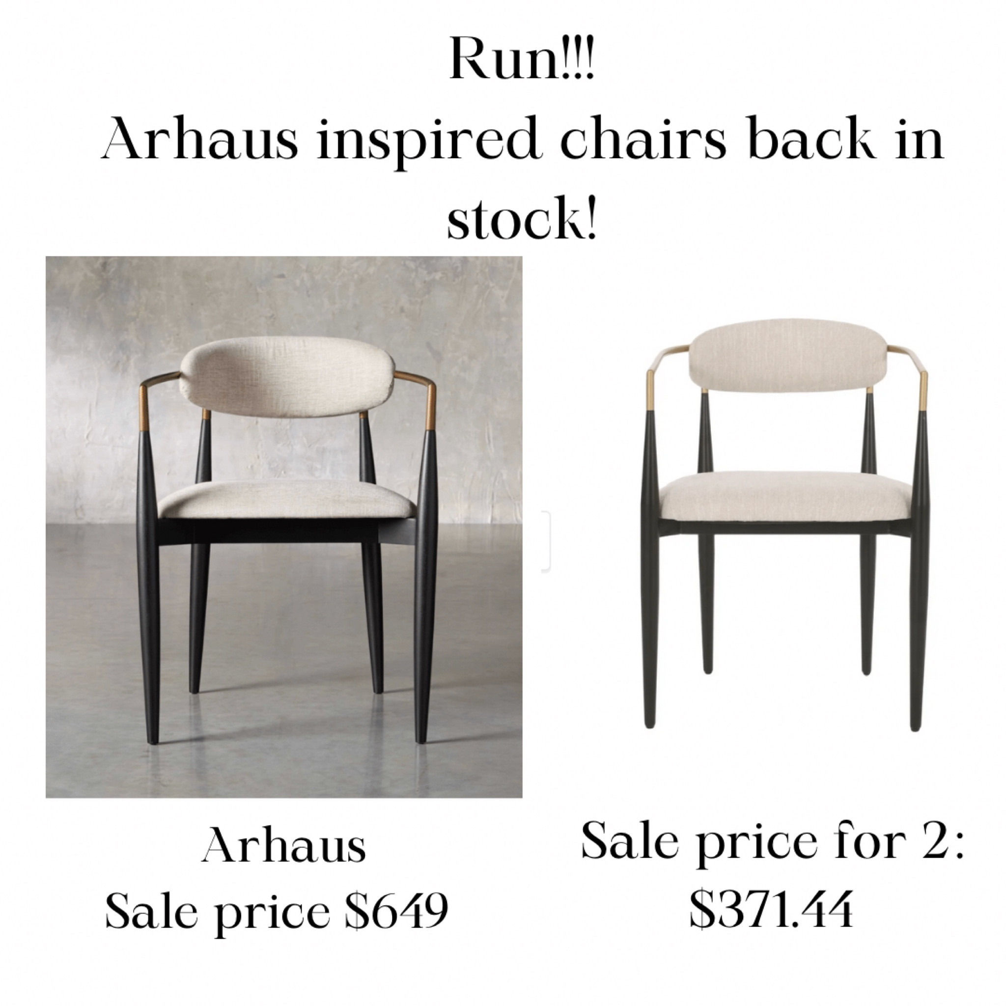 Arhaus inspired dining chairs back in stock. Get them before they’re gone again!

Follow @devinhdecor for daily decor tips, finds and inspiration. 

Arhaus, arhaus dining chairs, dining room furniture, modern home decor, neutral home decor, #arhausfurniture, #arhausdiningroom, #diningroomfurniture, #modernhomedecor #neutralhomedecor #homedecordeals #affordablehomedecor #homedecordupes #furnituredupes 

#LTKhome