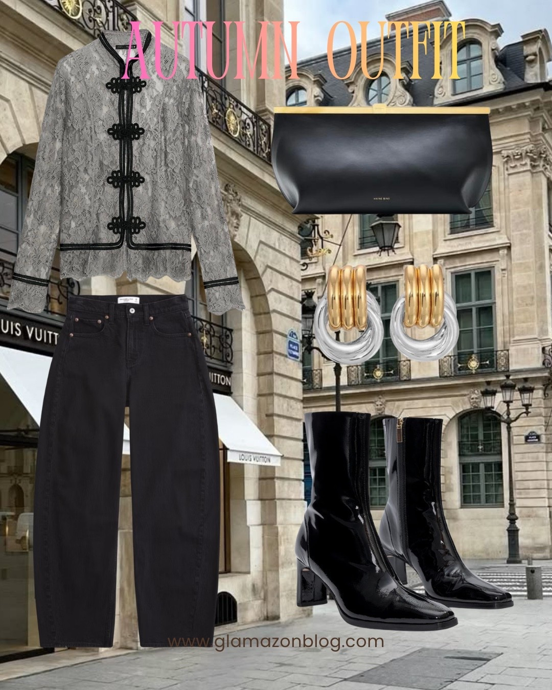 Zara outfit, Zara blouse, patent boots, heaven mayhem earrings, anine bing clutch, autumn boots, comfortable boots
