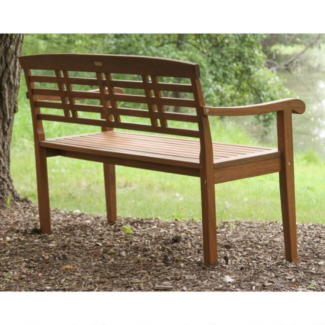 Eucalyptus Wood Blake Outdoor Bench | World Market