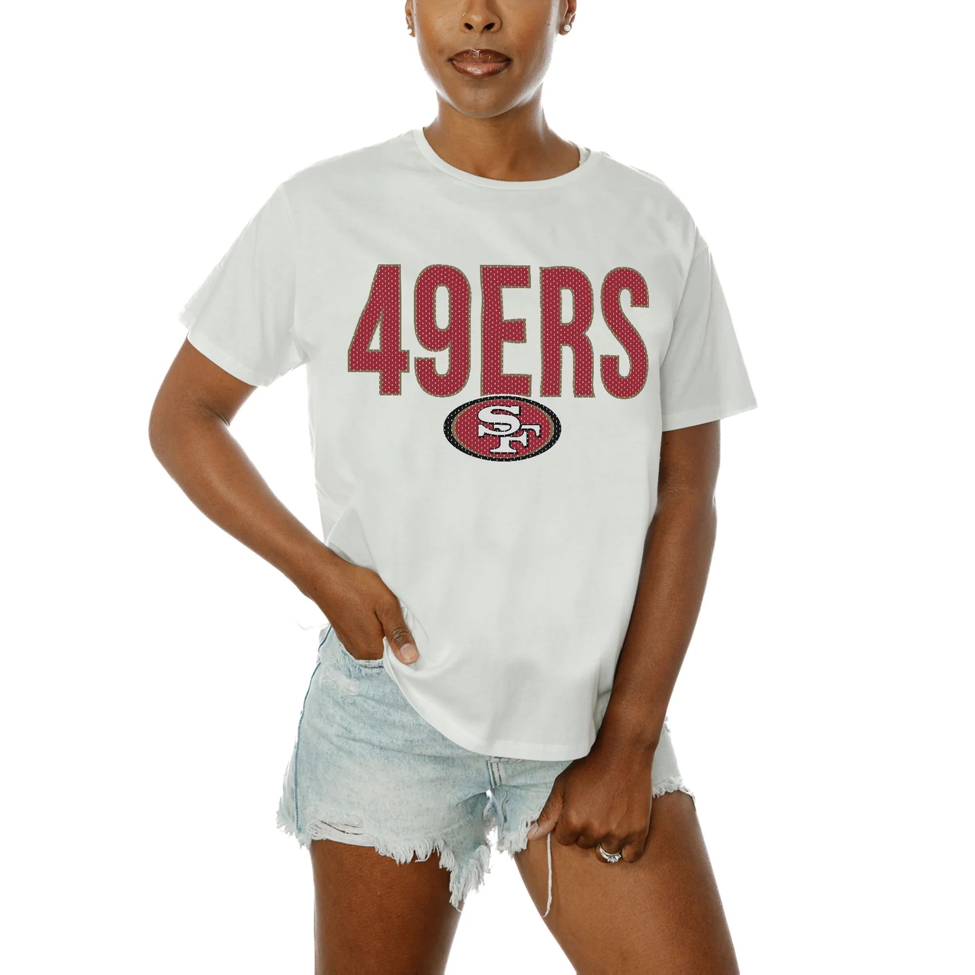 Women's Gameday Couture  White San Francisco 49ers  Keep It Up T-Shirt - Walmart.com | Walmart (US)