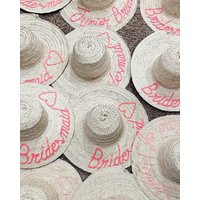 Personalized Straw Hat, Bridal Shower Hats, Customized Hat, Custom Beach Hat, Embroidered Hat Name H | Etsy (US)