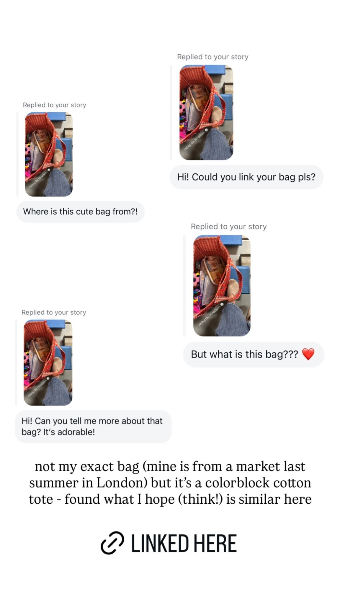 not my exact bag (mine is from a market last summer in London) but it’s a colorblock cotton tote - found what I hope (think!) is similar here

#LTKGiftGuide #LTKItBag #LTKHoliday