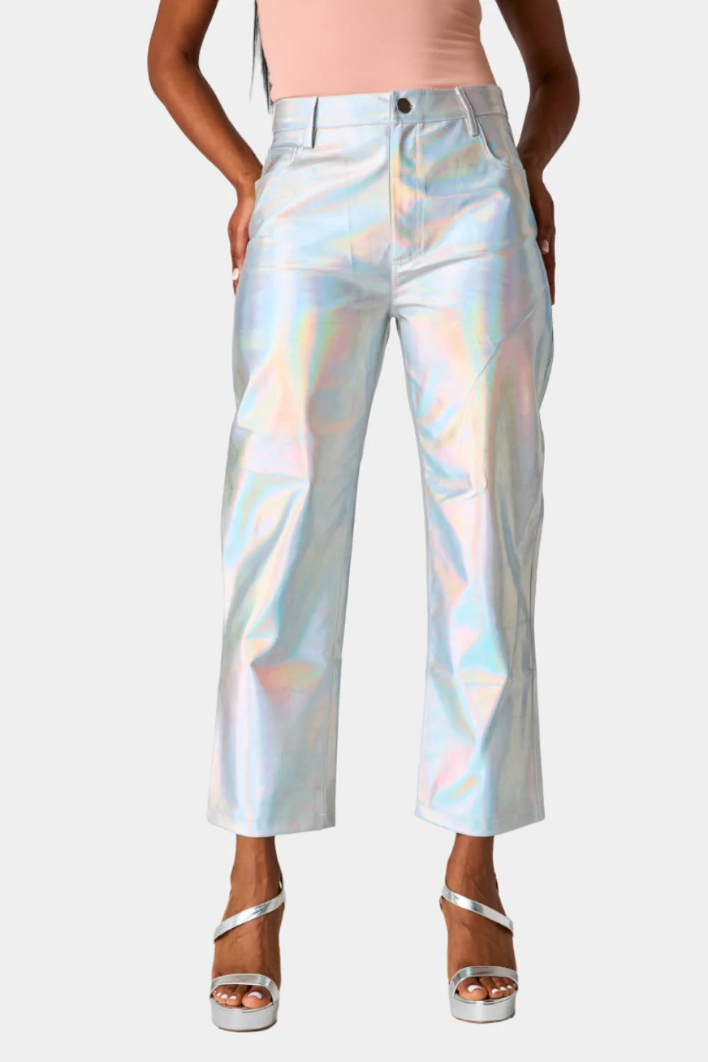 BuddyLove | Travolta High-Rise Metallic Pants | Iridescent | BuddyLove