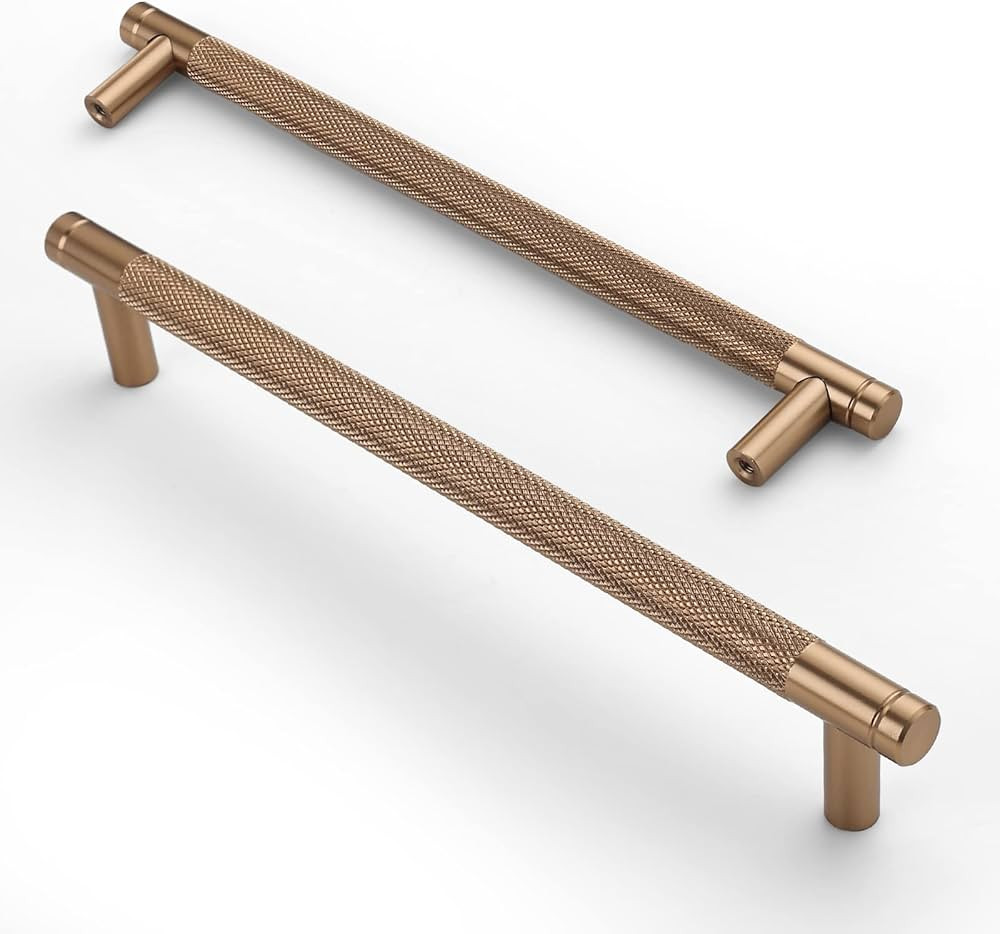 Asidrama 10 Pack 7.5 Inch(192mm) Champagne Bronze Cabinet Pulls Knurled Cabinet Handles Cupboard ... | Amazon (US)
