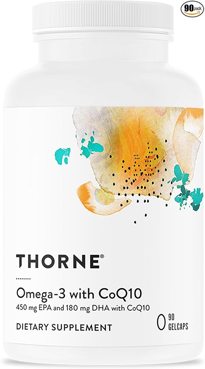 THORNE - Omega-3 with CoQ10 - Omega-3 Fatty Acids Supplement with CoQ10 - EPA and DHA - 90 Gelcap... | Amazon (US)