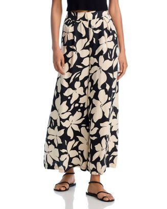 AQUA Floral Wide Leg Pants - Exclusive | Bloomingdale's Women | Bloomingdale's (US)