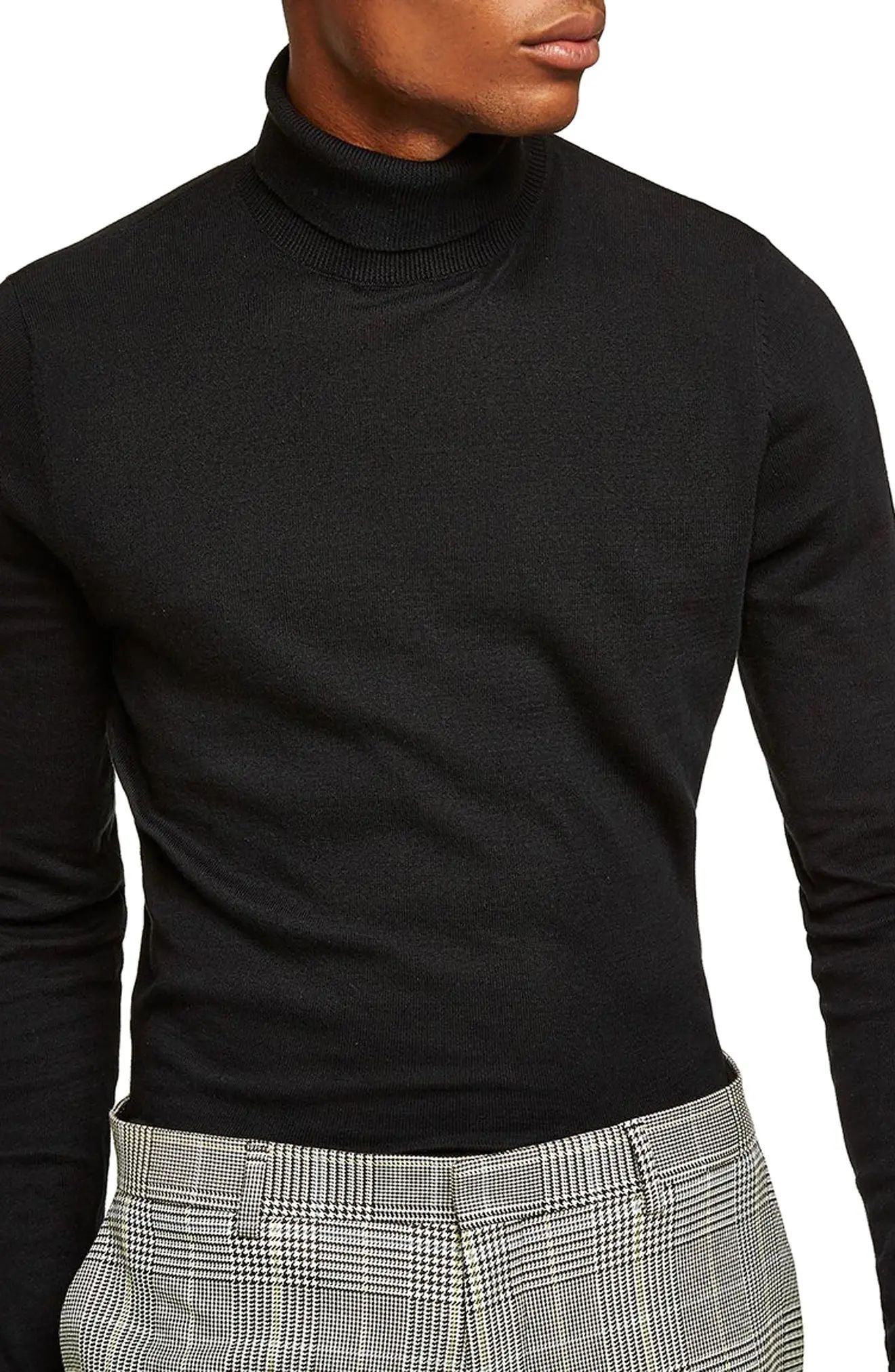 Men's Topman Classic Fit Turtleneck Sweater, Size Large - Black | Nordstrom