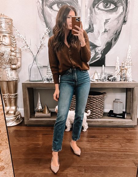 Use code EXCLUSIVE for 50% off your order at Madewell! Wearing small in cardigan and size 27 in jeans (no stretch) 

#LTKfindsunder100 #LTKCyberWeek #LTKsalealert