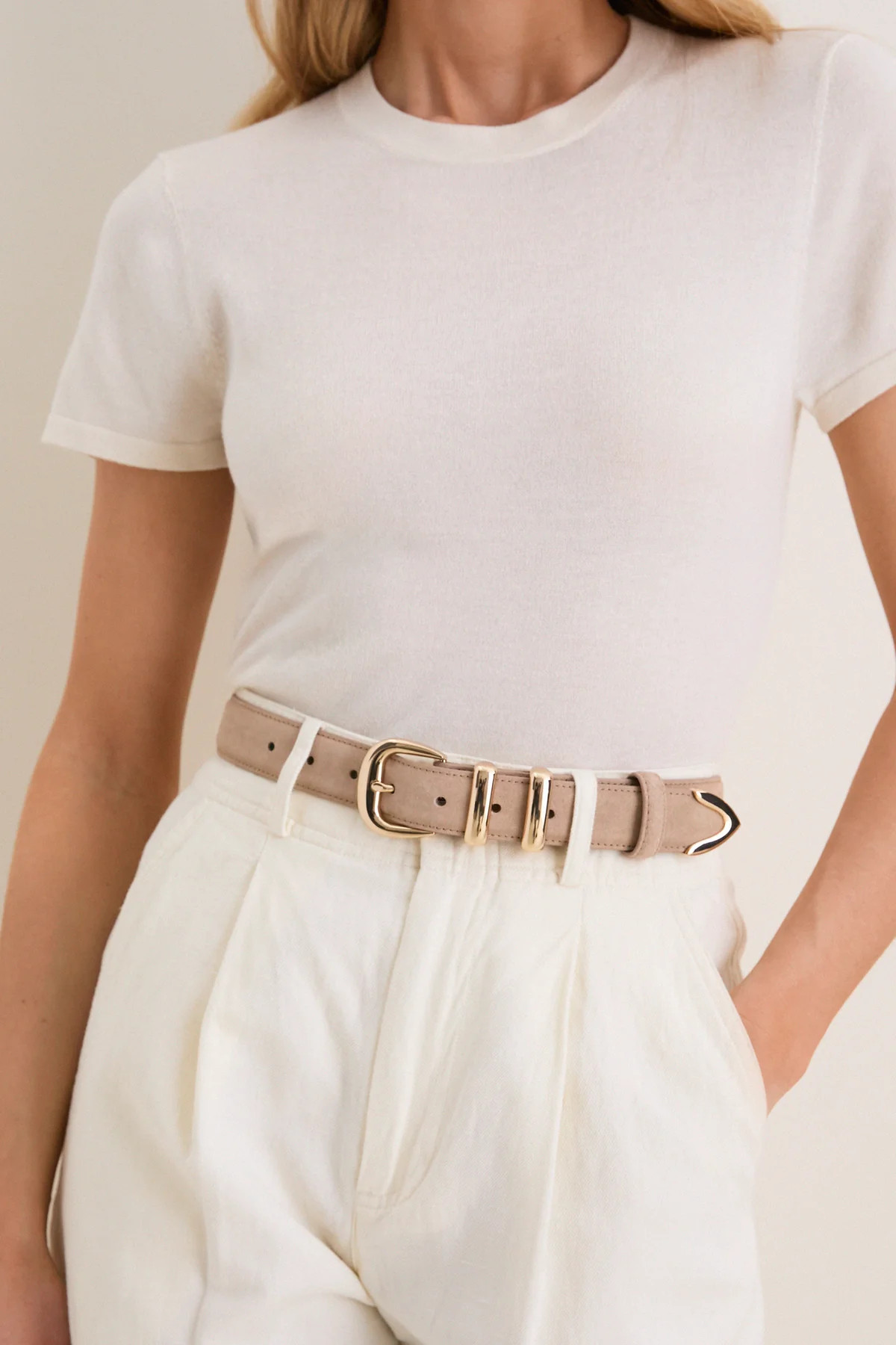 Light Tan Suede Western Belt | Tuckernuck (US)