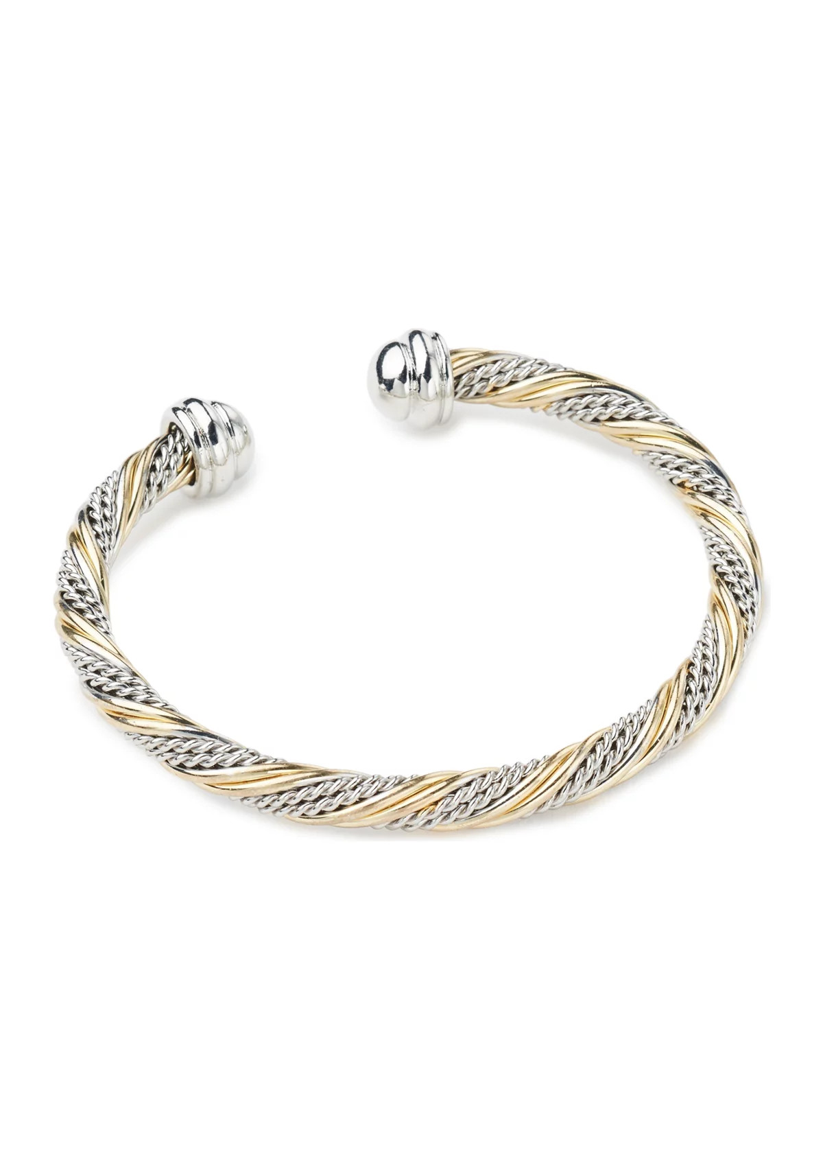 Belk SilverworksTwo Tone Plated Twisted Bangle Bracelet | Belk